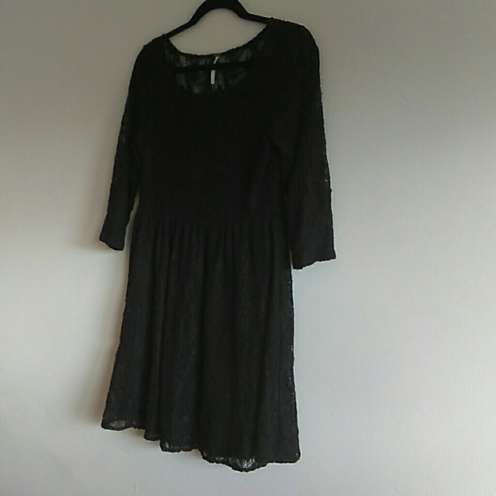 Free People Black Lace Dress